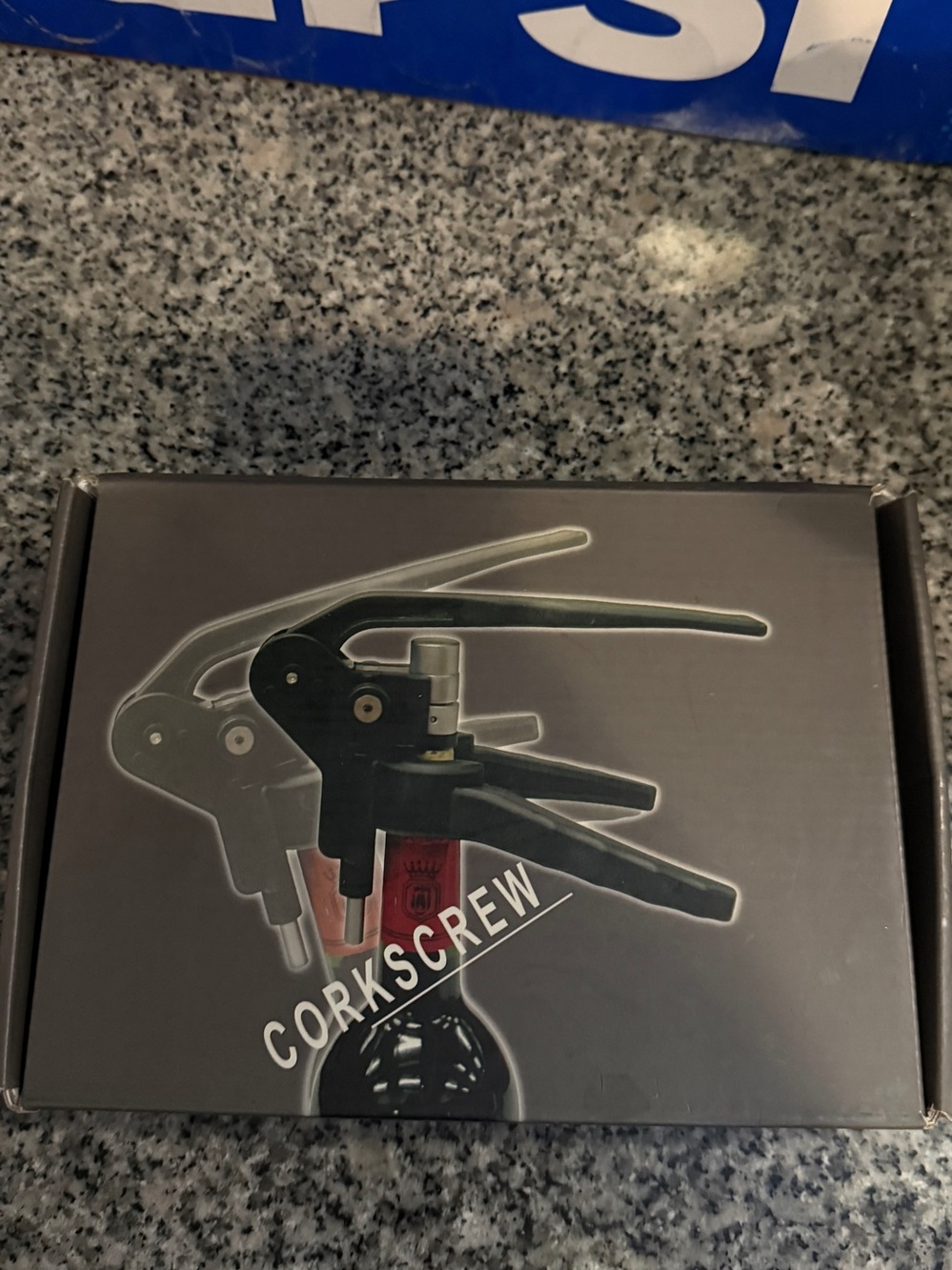Lever-Style Corkscrew Wine Opener in Black
